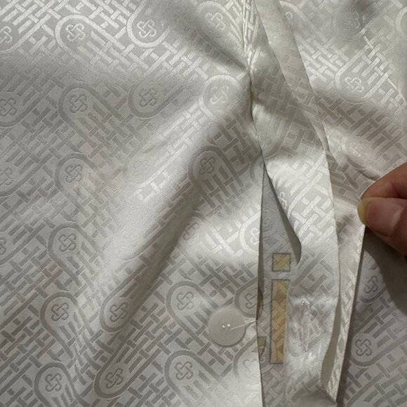 Casablanca Knitted Collar Short Sleeve Shirt White - Picture 6 of 8